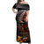 Slouch Hat and Biscuits ANZAC Off Shoulder Maxi Dress with Soldier Silver Fern LT03 Women Black - Polynesian Pride