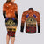 The Rising Sun Badge ANZAC Couples Matching Long Sleeve Bodycon Dress and Long Sleeve Button Shirt Last Post Field of Poppy Starry Night Style LT03 - Polynesian Pride