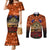 The Rising Sun Badge ANZAC Couples Matching Mermaid Dress and Long Sleeve Button Shirt Last Post Field of Poppy Starry Night Style LT03 Black - Polynesian Pride