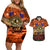 The Rising Sun Badge ANZAC Couples Matching Off Shoulder Short Dress and Hawaiian Shirt Last Post Field of Poppy Starry Night Style LT03 Black - Polynesian Pride