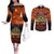 The Rising Sun Badge ANZAC Couples Matching Off The Shoulder Long Sleeve Dress and Long Sleeve Button Shirt Last Post Field of Poppy Starry Night Style LT03 Black - Polynesian Pride