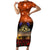 The Rising Sun Badge ANZAC Family Matching Short Sleeve Bodycon Dress and Hawaiian Shirt Last Post Field of Poppy Starry Night Style LT03 Mom's Dress Black - Polynesian Pride