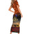 The Rising Sun Badge ANZAC Short Sleeve Bodycon Dress Last Post Field of Poppy Starry Night Style LT03 - Polynesian Pride