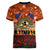 The Rising Sun Badge ANZAC Women V Neck T Shirt Last Post Field of Poppy Starry Night Style LT03 - Polynesian Pride