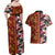 Pan-Pacific Festival Couples Matching Off Shoulder Maxi Dress and Hawaiian Shirt Hawaiian Tribal and Japanese Pattern Together Culture