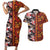 Pan-Pacific Festival Couples Matching Short Sleeve Bodycon Dress and Hawaiian Shirt Hawaiian Tribal and Japanese Pattern Together Culture