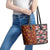 Pan-Pacific Festival Leather Tote Bag Hawaiian Tribal and Japanese Pattern Together Culture