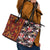 Pan-Pacific Festival Leather Tote Bag Hawaiian Tribal and Japanese Pattern Together Culture