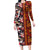 Pan-Pacific Festival Long Sleeve Bodycon Dress Hawaiian Tribal and Japanese Pattern Together Culture