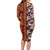 Pan-Pacific Festival Long Sleeve Bodycon Dress Hawaiian Tribal and Japanese Pattern Together Culture