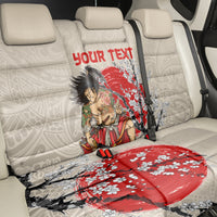 Personalised Japanese Culture Hawaii Style Back Car Seat Cover Japanese Samurai with Hawaiian Pattern LT03 - Polynesian Pride