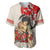 Personalised Pan-Pacific Festival Baseball Jersey Japanese Samurai with Hawaiian Pattern