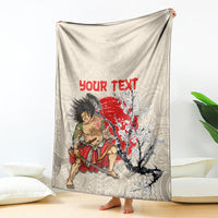 Personalised Japanese Culture Hawaii Style Blanket Japanese Samurai with Hawaiian Pattern LT03 - Polynesian Pride