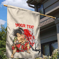 Personalised Japanese Culture Hawaii Style Garden Flag Japanese Samurai with Hawaiian Pattern LT03 - Polynesian Pride