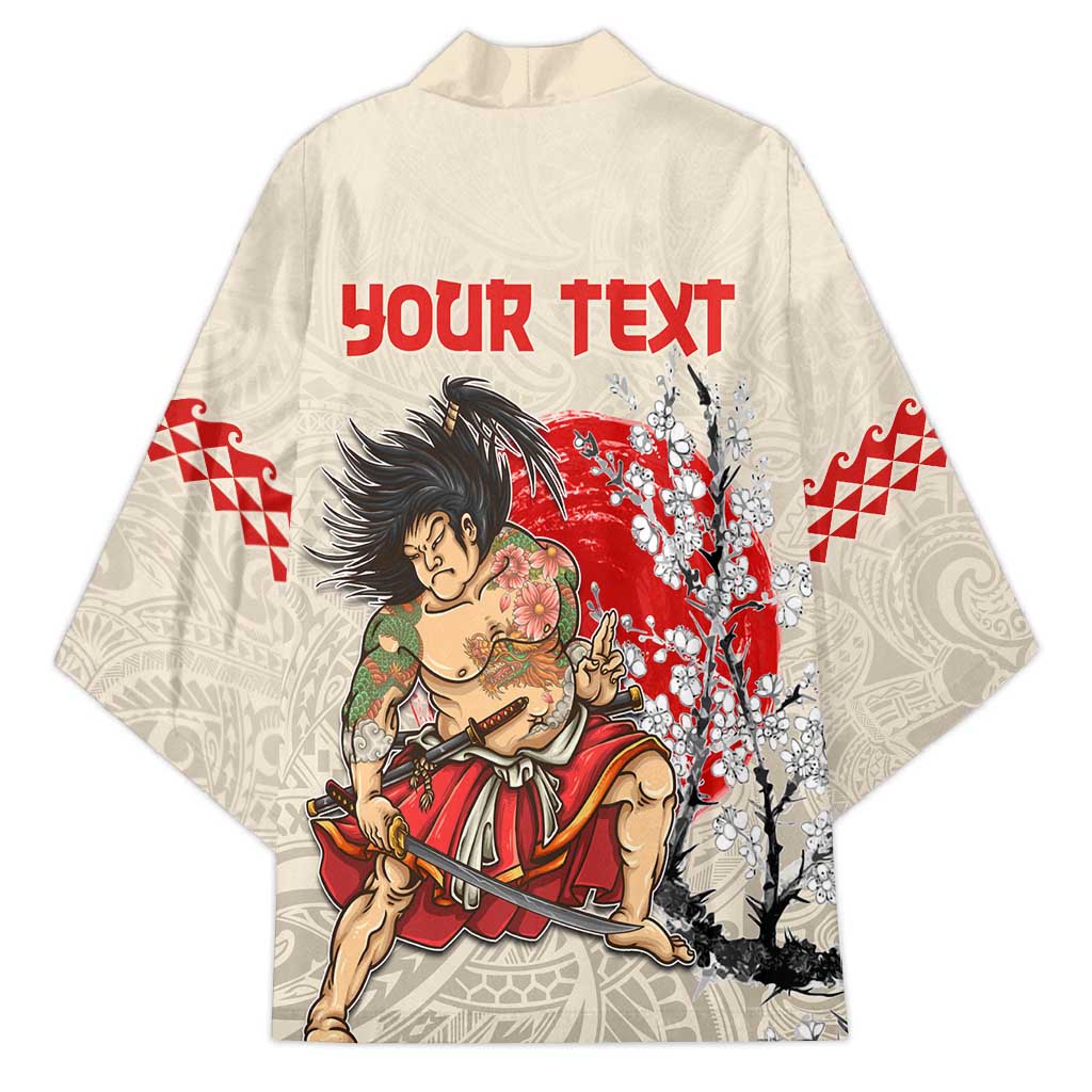 Personalised Japanese Culture Hawaii Style Kimono Japanese Samurai with Hawaiian Pattern LT03 - Polynesian Pride