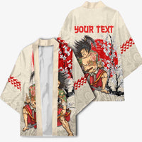 Personalised Japanese Culture Hawaii Style Kimono Japanese Samurai with Hawaiian Pattern LT03 - Polynesian Pride