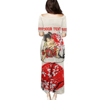 Personalised Japanese Culture Hawaii Style Puletasi Japanese Samurai with Hawaiian Pattern LT03 - Polynesian Pride