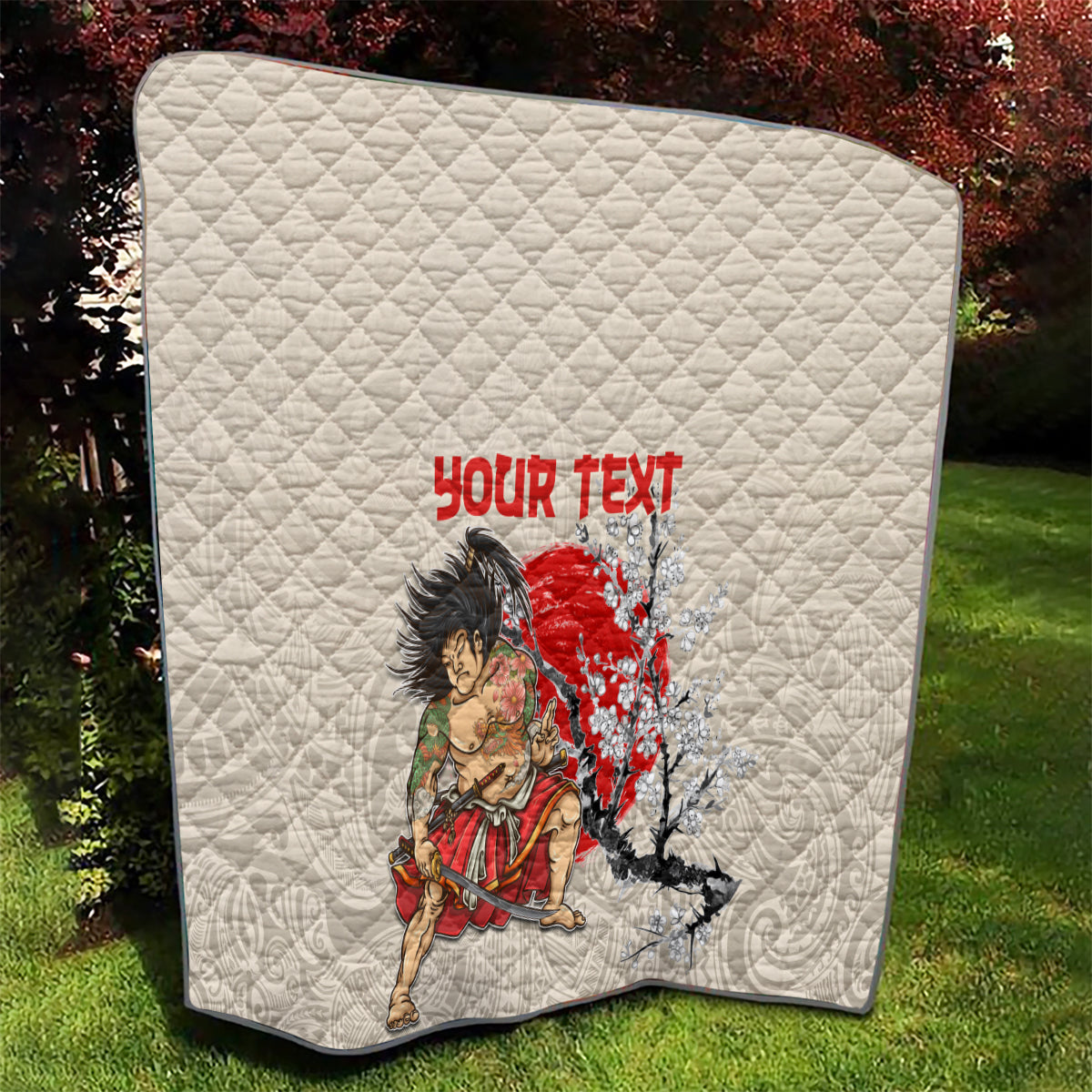 Personalised Japanese Culture Hawaii Style Quilt Japanese Samurai with Hawaiian Pattern LT03 - Polynesian Pride