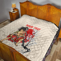 Personalised Japanese Culture Hawaii Style Quilt Japanese Samurai with Hawaiian Pattern LT03 - Polynesian Pride