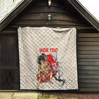 Personalised Japanese Culture Hawaii Style Quilt Japanese Samurai with Hawaiian Pattern LT03 - Polynesian Pride