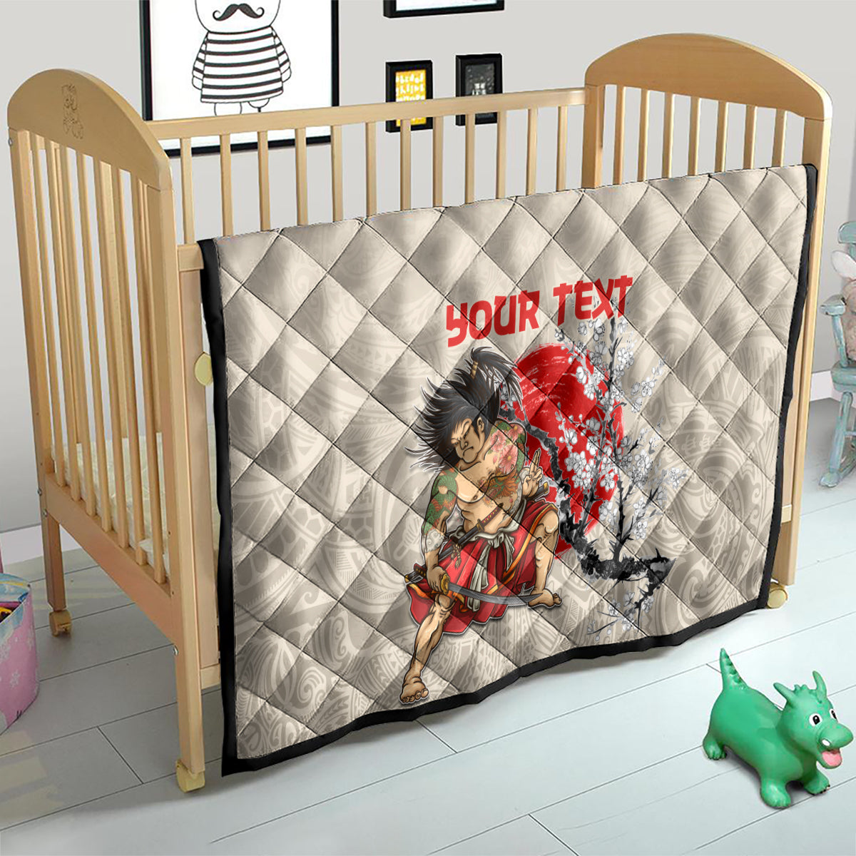 Personalised Japanese Culture Hawaii Style Quilt Japanese Samurai with Hawaiian Pattern LT03 - Polynesian Pride