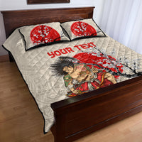 Personalised Japanese Culture Hawaii Style Quilt Bed Set Japanese Samurai with Hawaiian Pattern LT03 - Polynesian Pride
