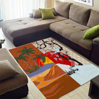 Japanese Culture Hawaii Style Area Rug Mauna Kea and Fuji Mountains LT03 - Polynesian Pride