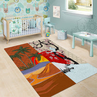 Japanese Culture Hawaii Style Area Rug Mauna Kea and Fuji Mountains LT03 - Polynesian Pride