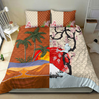 Japanese Culture Hawaii Style Bedding Set Mauna Kea and Fuji Mountains LT03 - Polynesian Pride