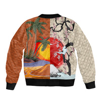 Japanese Culture Hawaii Style Bomber Jacket Mauna Kea and Fuji Mountains LT03 - Polynesian Pride