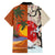 Pan-Pacific Festival Family Matching Off The Shoulder Long Sleeve Dress and Hawaiian Shirt Mauna Kea and Fuji Mountains