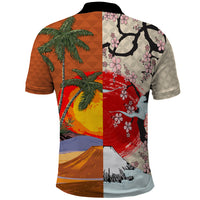 Japanese Culture Hawaii Style Polo Shirt Mauna Kea and Fuji Mountains LT03 - Polynesian Pride