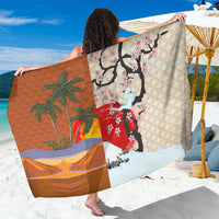 Japanese Culture Hawaii Style Sarong Mauna Kea and Fuji Mountains LT03 One Size 44 x 66 inches Brown - Polynesian Pride