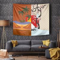 Japanese Culture Hawaii Style Tapestry Mauna Kea and Fuji Mountains LT03 - Polynesian Pride