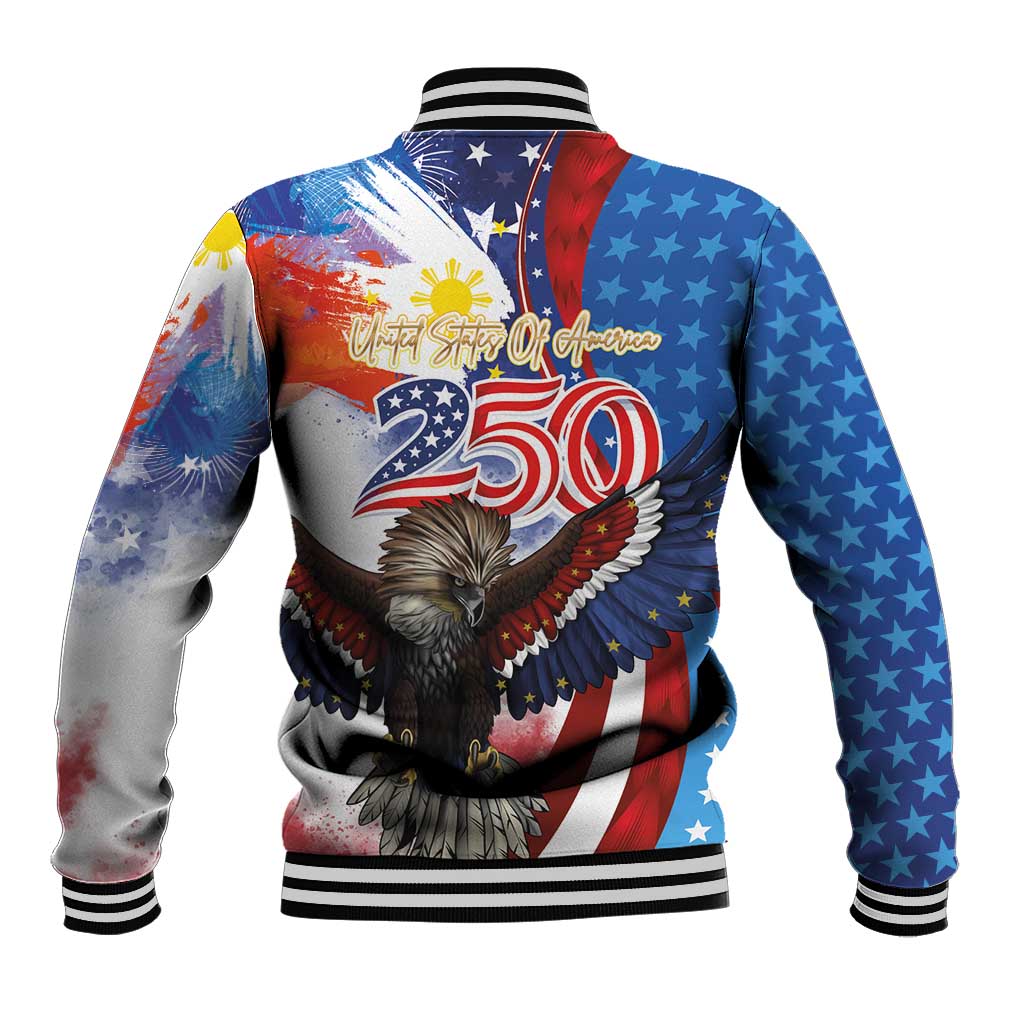 Philippines and United States Semiquincentennial Baseball Jacket Eagle and National Flag Style LT03 - Polynesian Pride