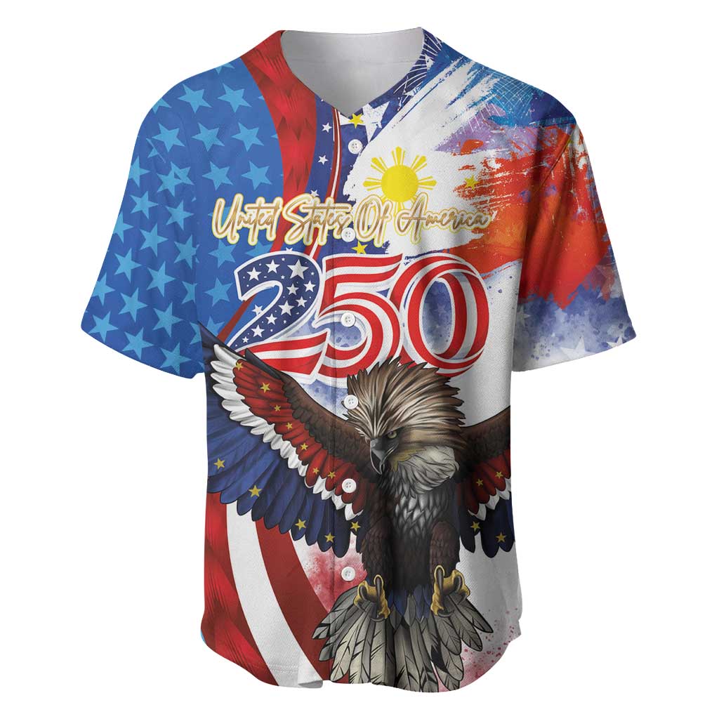 Philippines and United States Semiquincentennial Baseball Jersey Eagle and National Flag Style LT03 Multicolor - Polynesian Pride