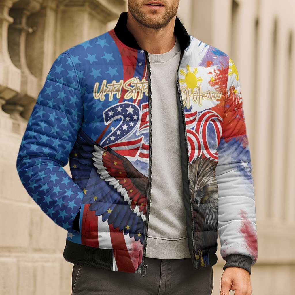 Philippines and United States Semiquincentennial Bomber Puffer Jacket Eagle and National Flag Style LT03 - Polynesian Pride