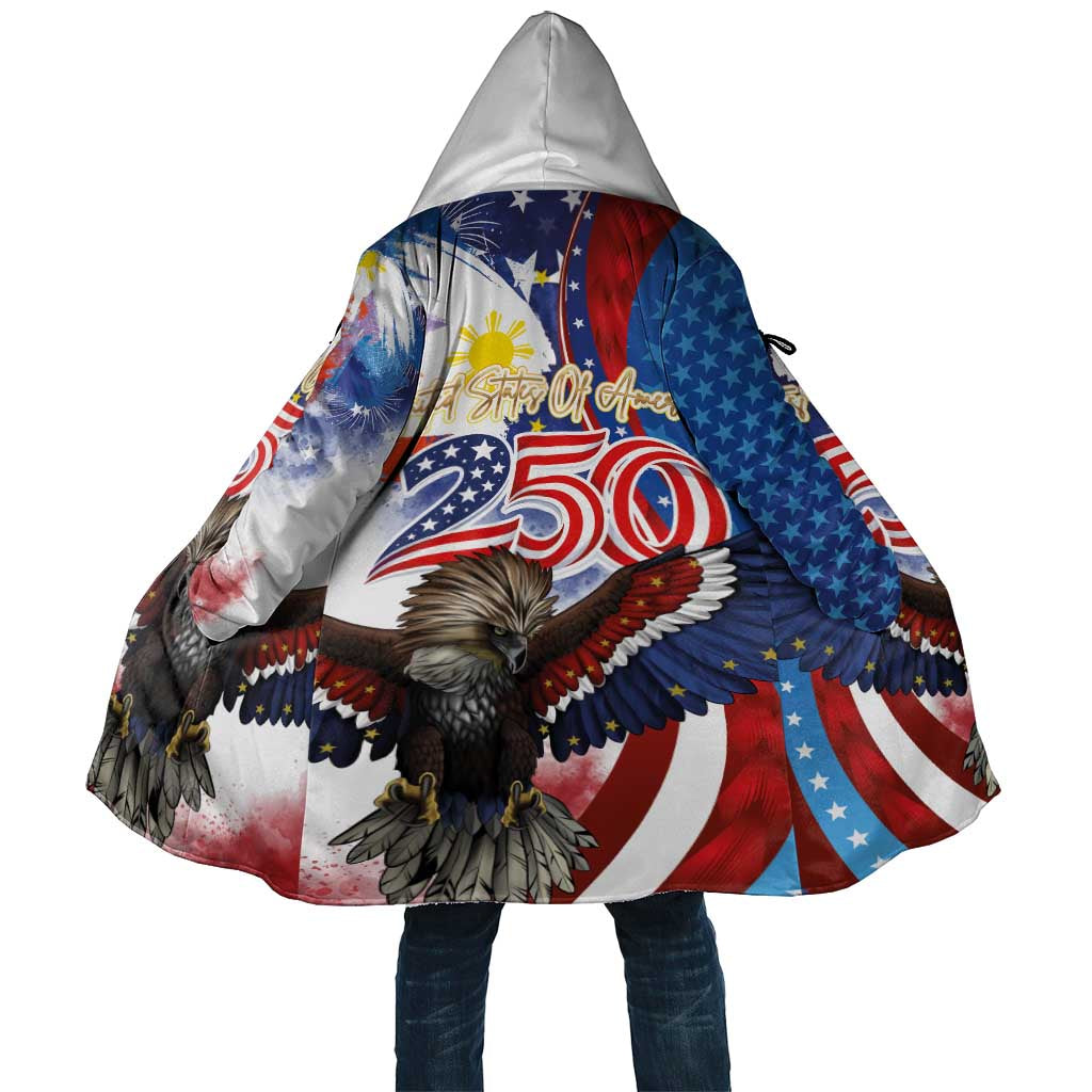 Philippines and United States Semiquincentennial Cloak Eagle and National Flag Style LT03 Unisex Multicolor - Polynesian Pride