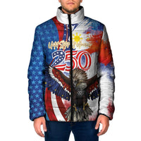 Philippines and United States Semiquincentennial Padded Jacket Eagle and National Flag Style LT03 Men Multicolor - Polynesian Pride