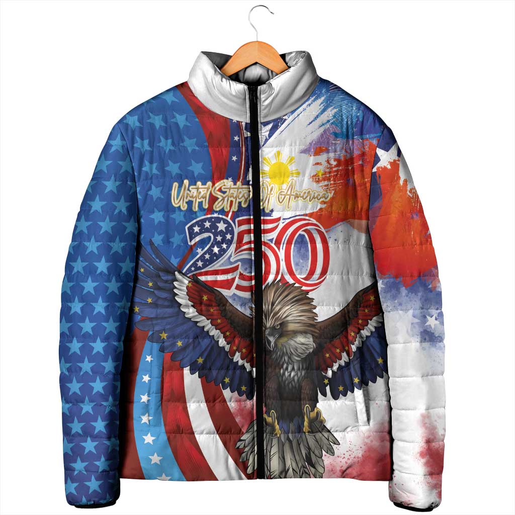 Philippines and United States Semiquincentennial Padded Jacket Eagle and National Flag Style LT03 - Polynesian Pride