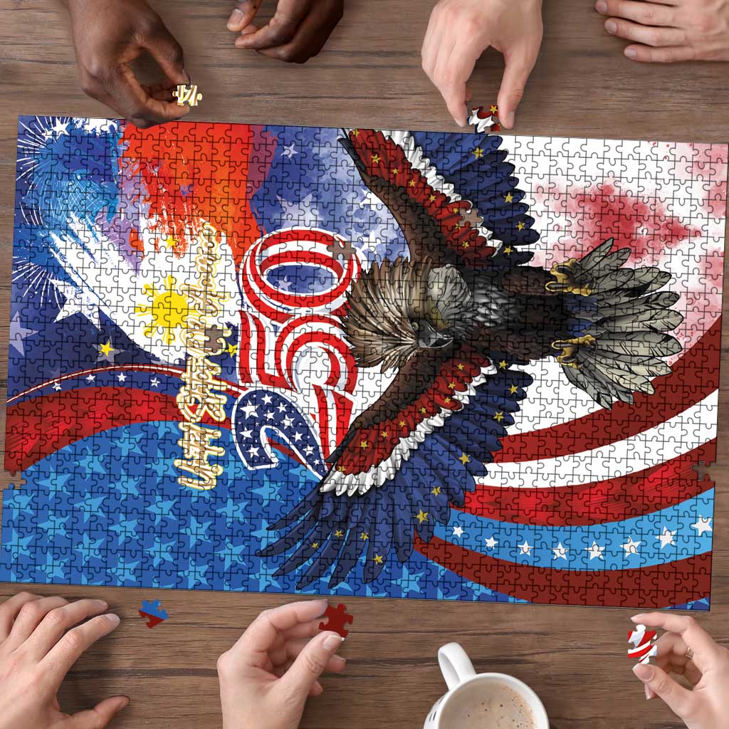 Philippines and United States Semiquincentennial Puzzle Eagle and National Flag Style LT03 - Polynesian Pride