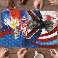 Philippines and United States Semiquincentennial Puzzle Eagle and National Flag Style LT03 - Polynesian Pride