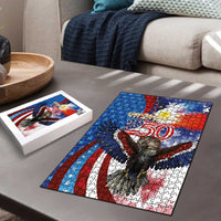 Philippines and United States Semiquincentennial Puzzle Eagle and National Flag Style LT03 - Polynesian Pride