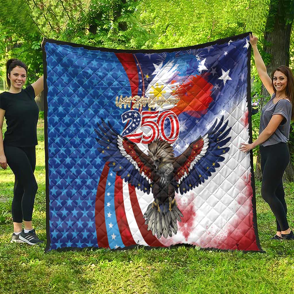 Philippines and United States Semiquincentennial Quilt Eagle and National Flag Style LT03 - Polynesian Pride