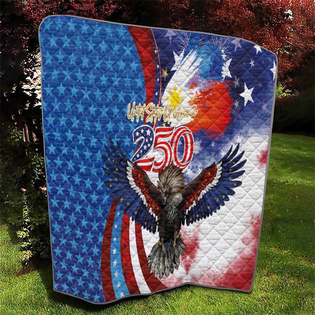 Philippines and United States Semiquincentennial Quilt Eagle and National Flag Style LT03 - Polynesian Pride
