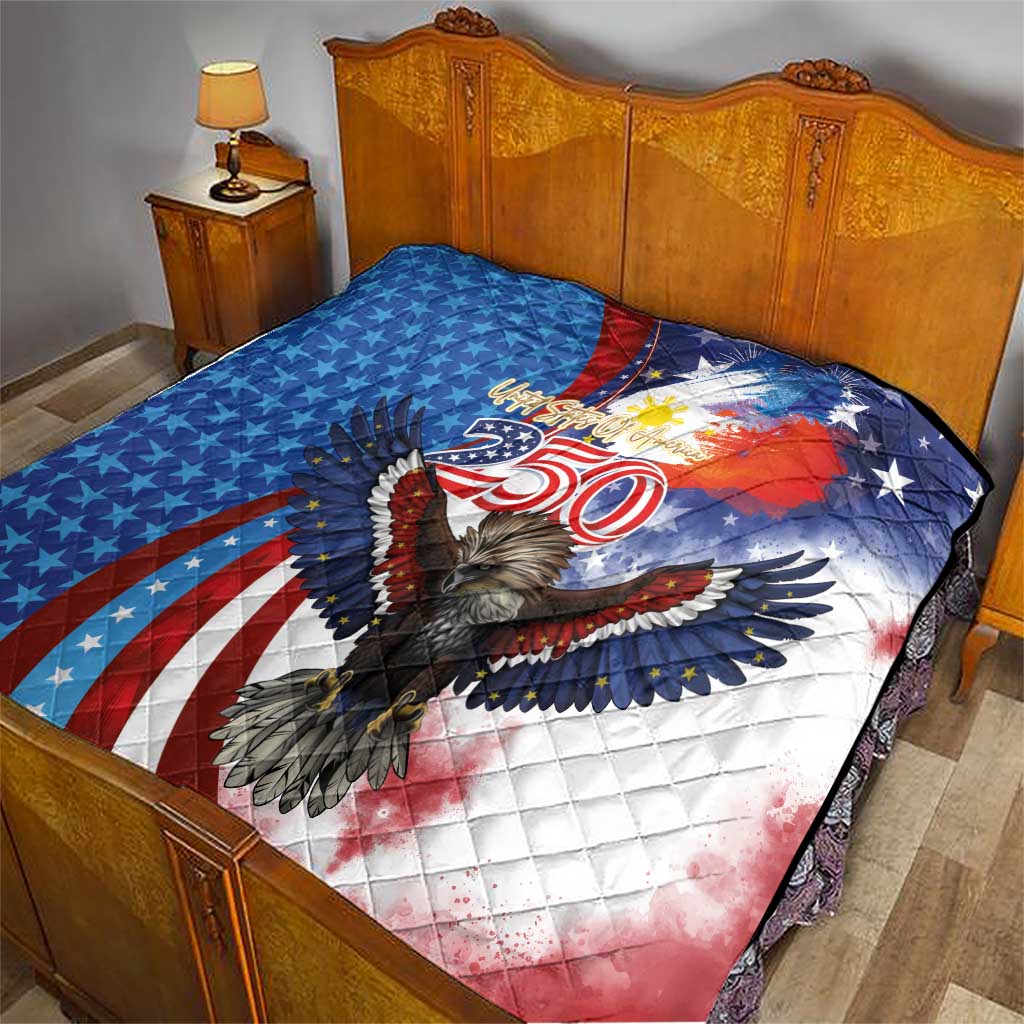 Philippines and United States Semiquincentennial Quilt Eagle and National Flag Style LT03 - Polynesian Pride