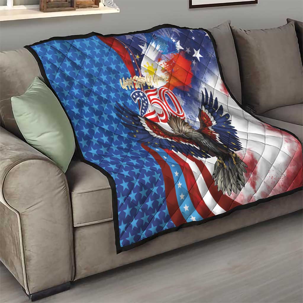 Philippines and United States Semiquincentennial Quilt Eagle and National Flag Style LT03 - Polynesian Pride