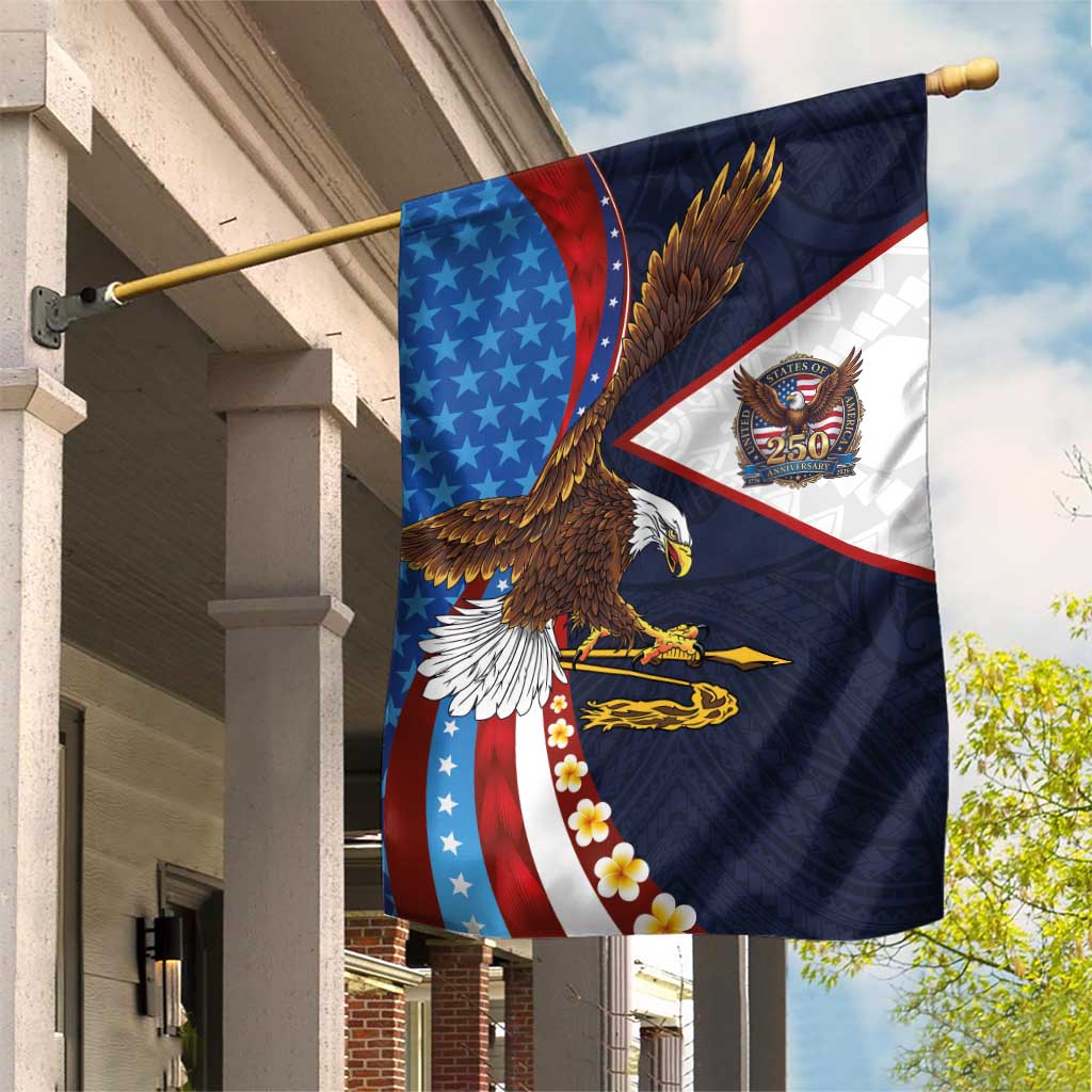 American Samoa and United States Semiquincentennial Garden Flag Bald Eagle with National Flag Style LT03 House Flag Multicolor - Polynesian Pride