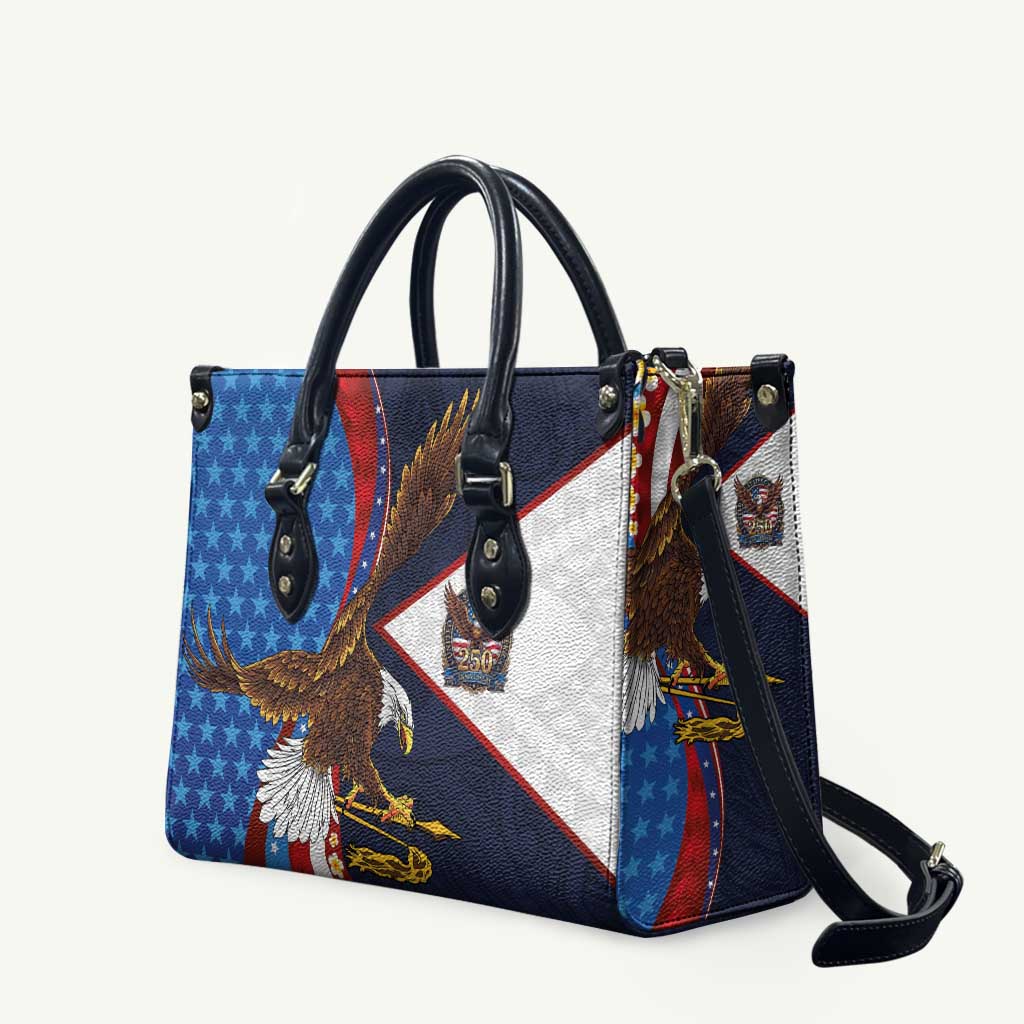 American Samoa and United States Semiquincentennial Leather Bag Bald Eagle with National Flag Style LT03 Multicolor - Polynesian Pride