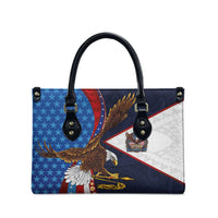 American Samoa and United States Semiquincentennial Leather Bag Bald Eagle with National Flag Style LT03 - Polynesian Pride